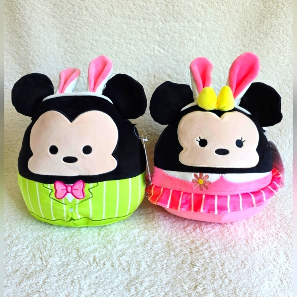 New Easter 2025 Disney Mickey and Minnie mouse Squishmallows plush toy bundle